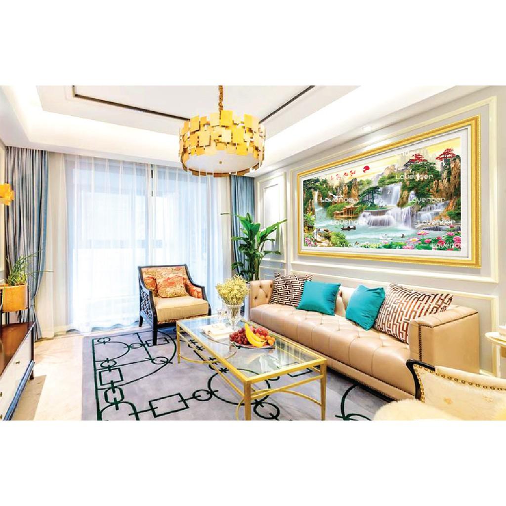 Tranh thêu sơn thủy hữu tình LV3307 - kích thước: 120 * 59cm.