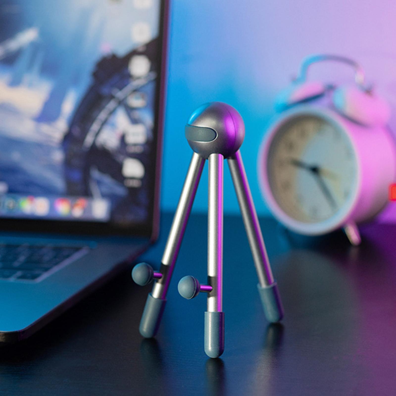 Mini Metal Phone Tripod, Cellphone Tablet Desktop Stand, Adjustable Universal 120° Rotatable Smartphone Storage Holder for 4.7-12.9 Inch Size