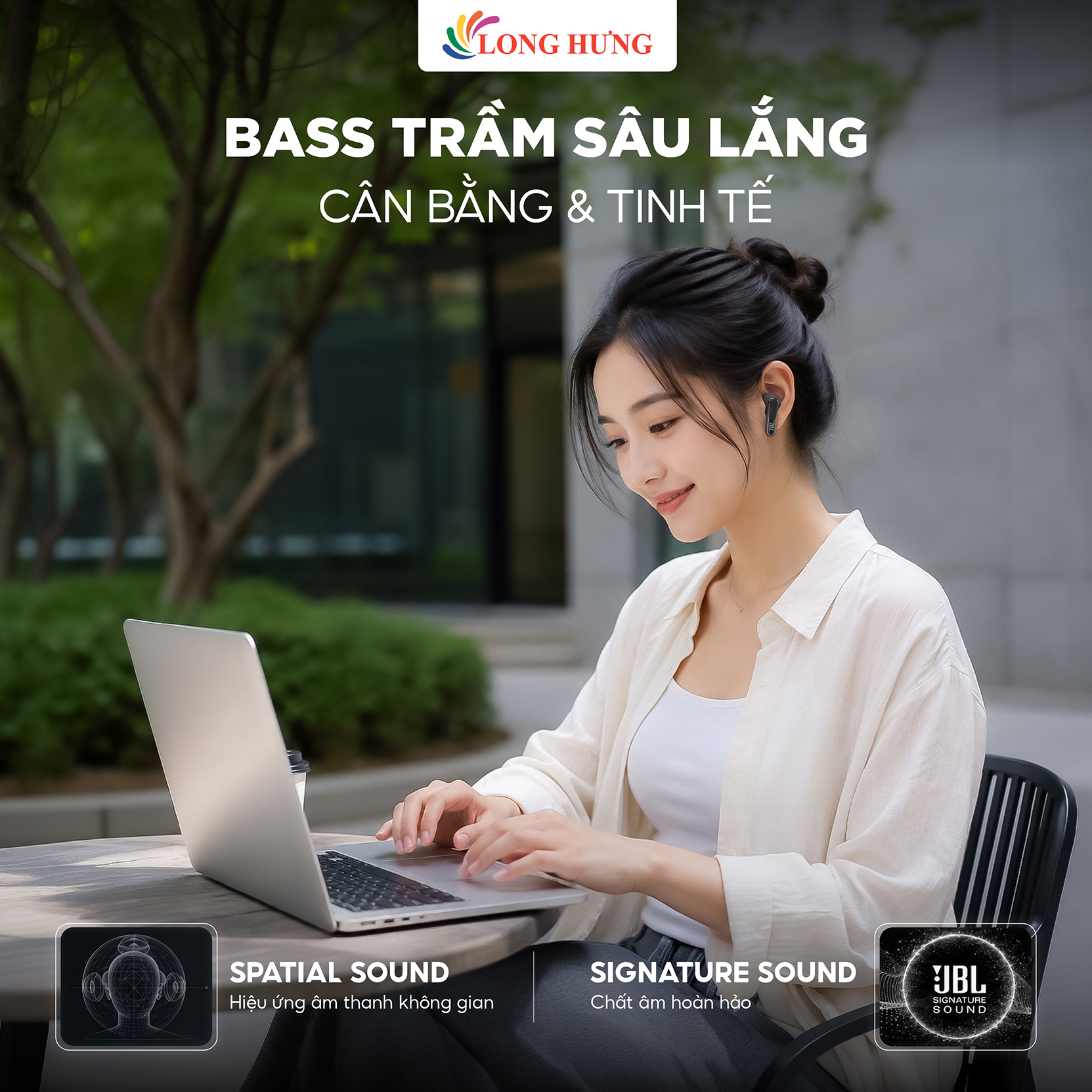 Tai nghe Bluetooth True Wireless JBL Live Beam 3 - Hàng chính hãng