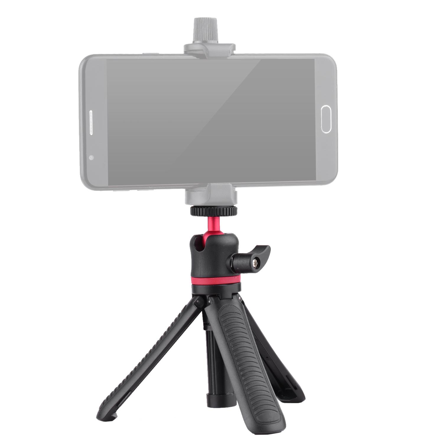 Mini Extendable Desktop Tripod Stand Handheld Selfie Bracket with Flexible Ballhead 1/4 Inch Screw Mount for Travel