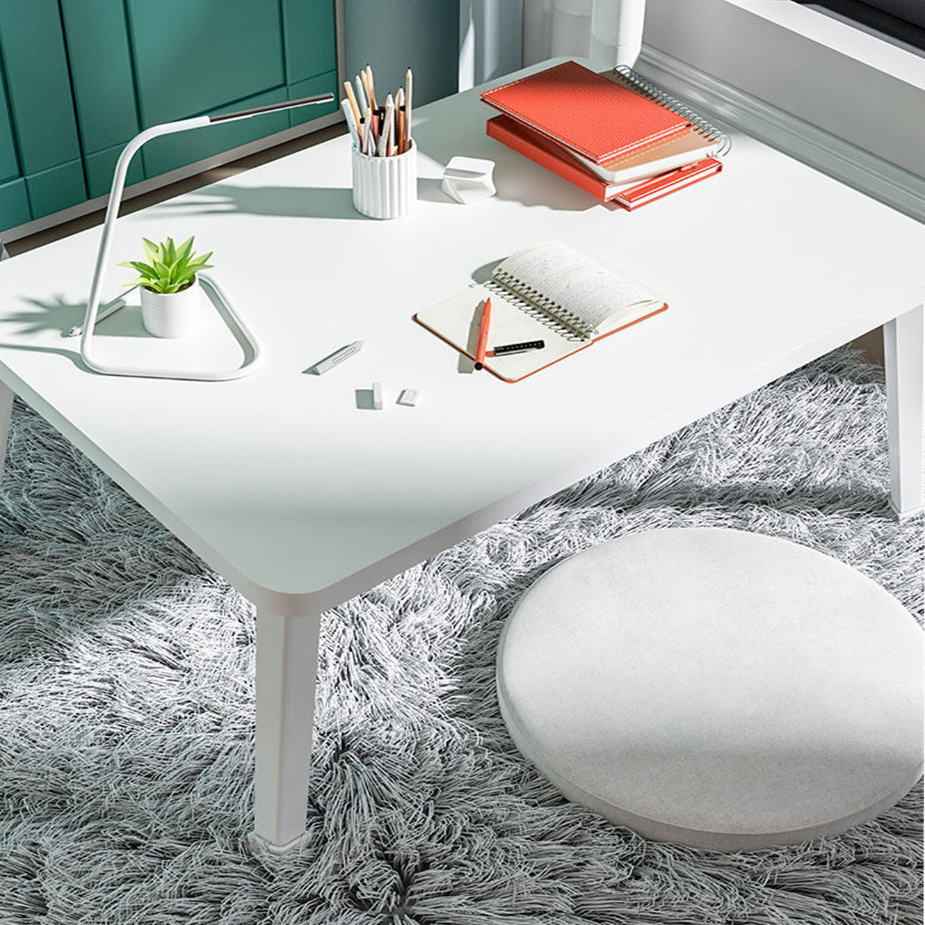 Bàn học gấp gọn ngồi bệt, bàn chân nhựa cứng 40x60cm mặt gỗ MDF loại đẹp