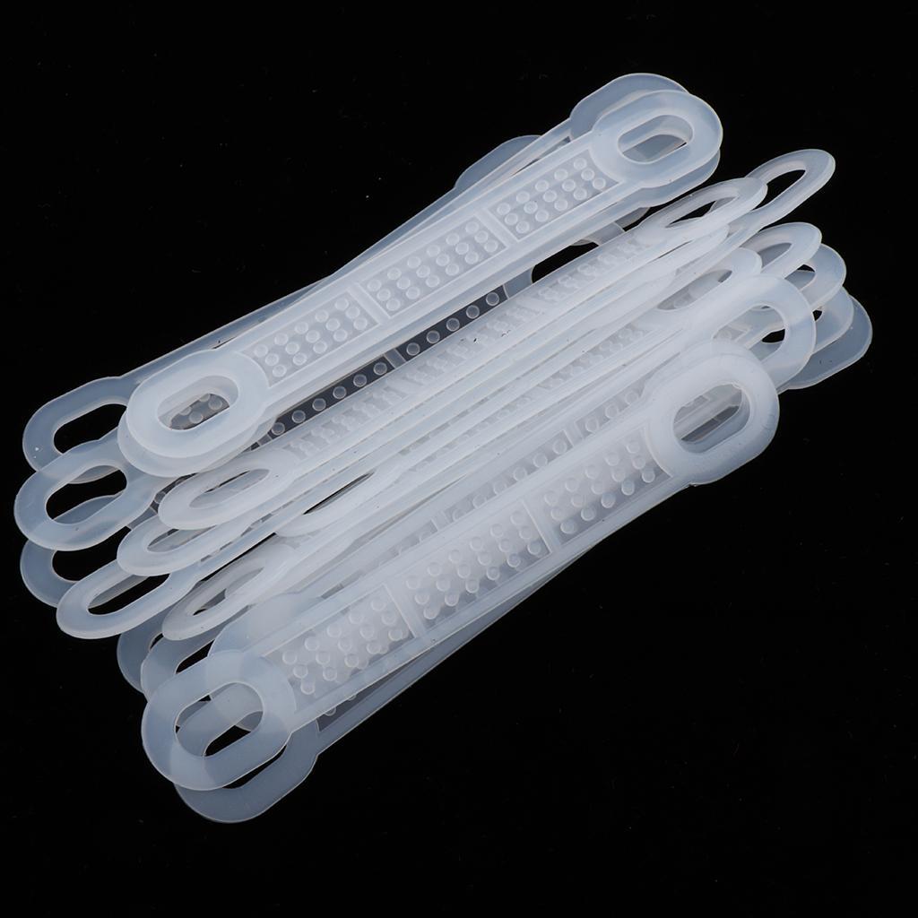 100Pcs Non-Slip Silicone Clothes Hanger Grips Clothing Hanger Strips White