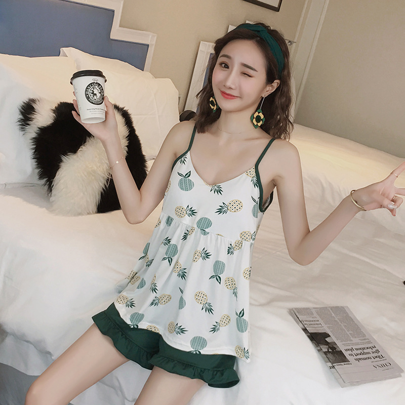Bộ quần áo đùi nữ chất cotton mặc đi ngủ mặc ở nhà đều tiện lợi vn24