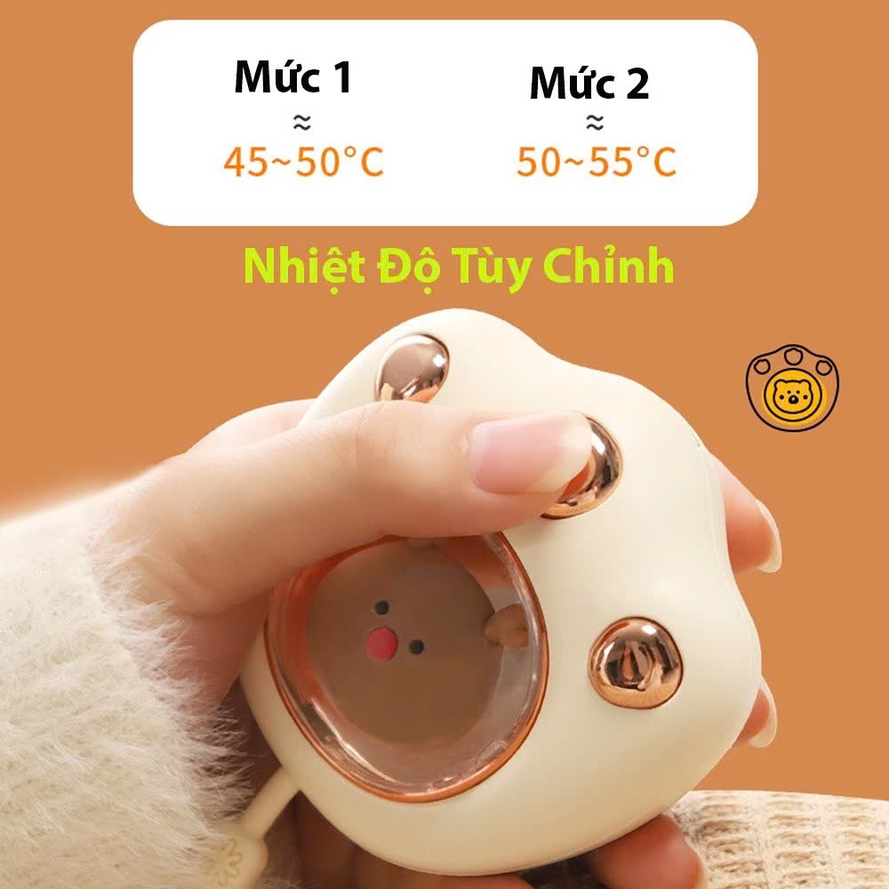 Máy Sưởi Ấm Mini Cầm Tay Kết Hợp Sạc Hiển Thị Đèn LED Văn Phòng Du Lịch Dã Ngoại Phượt - Hàng Nhập Khẩu