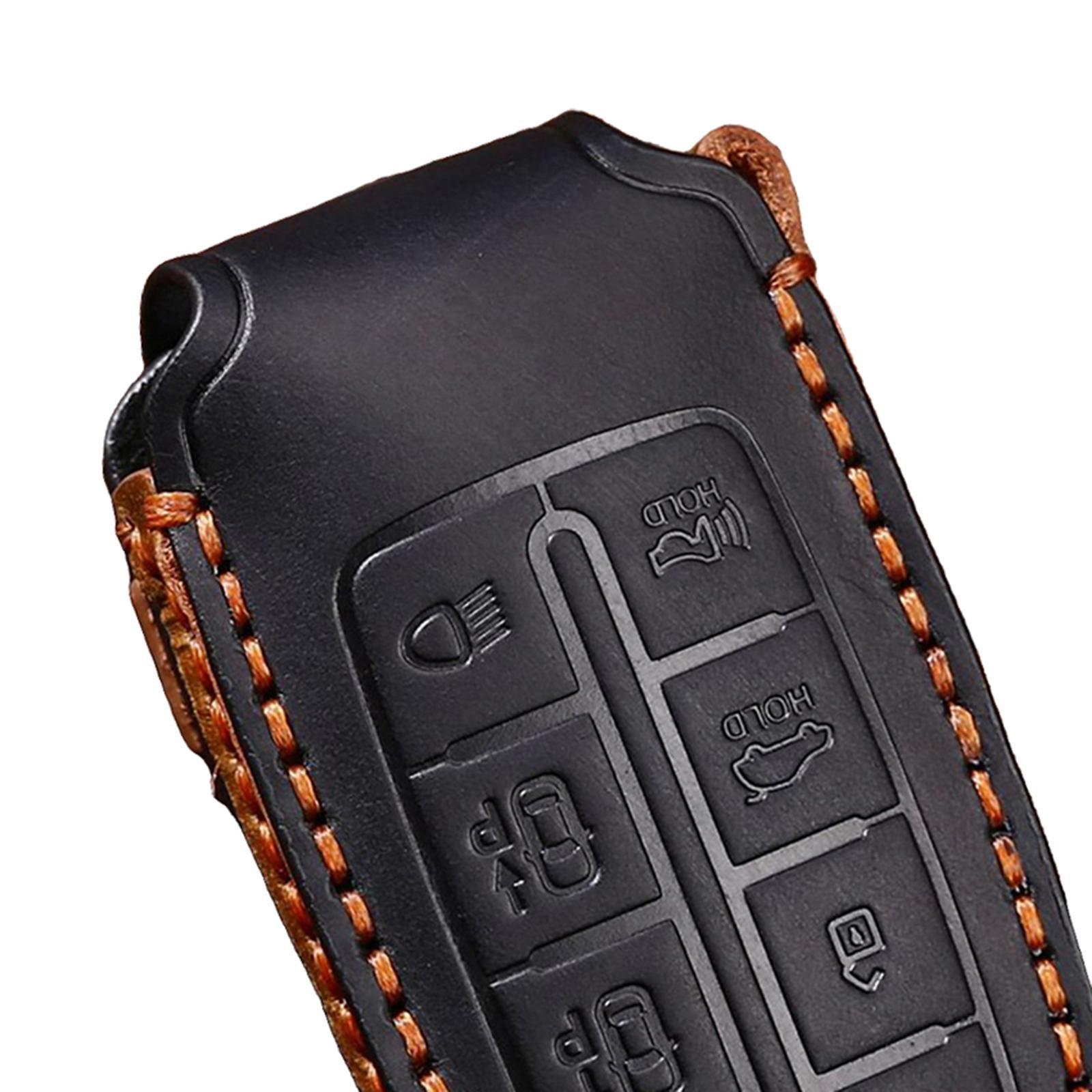 PU Leather Car Key Cover Key Chain Car Key Case 8 Buttons for Black
