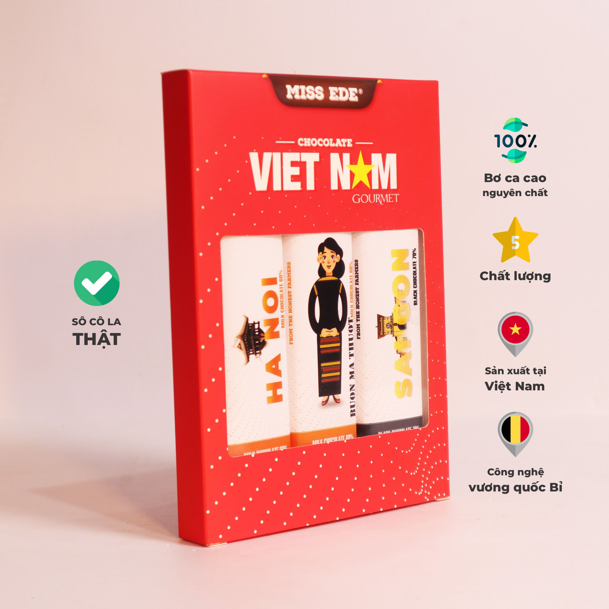 Hộp Sô cô la MISS EDE VN gourmet - Hộp trung Size M 300g