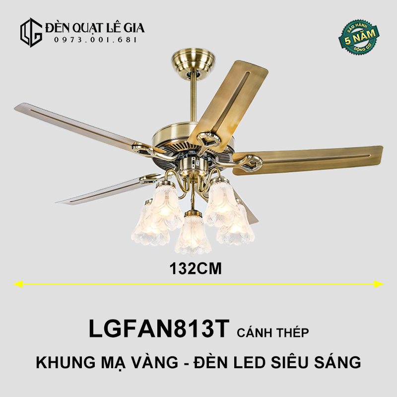 Quạt Trần Tân Cổ Điển LGFAN813T | Quạt Trần Đèn