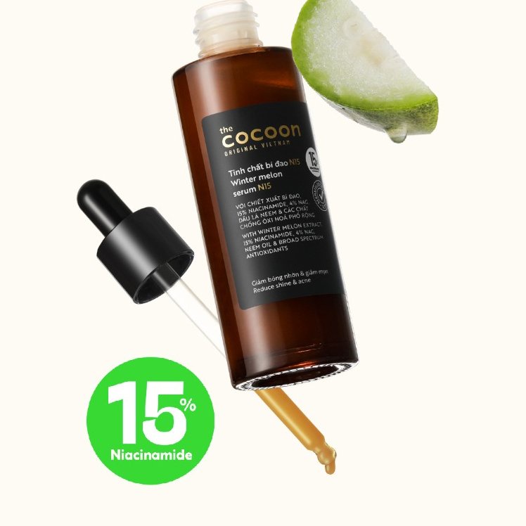 N15 - Serum tinh chất bí đao Cocoon 70ml 15% niacinamide sach mụn Thuần Chay