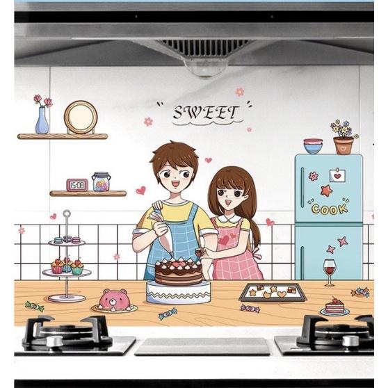 Giấy Dán Tường Nhà Bếp Cách Nhiệt Chống Dầu Mỡ, Chịu Nhiệt - giấy Dán Bếp 3D Họa Tiết