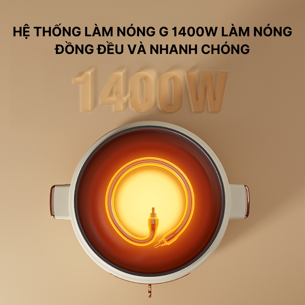 Nồi lẩu điện đa năng YOICE dung tích lên đến 4l, sử dụng nấu lẩu, chiên, xào, luộc, hấp, độ bền cao -YDHG16 - HÀNG CHÍNH HÃNG