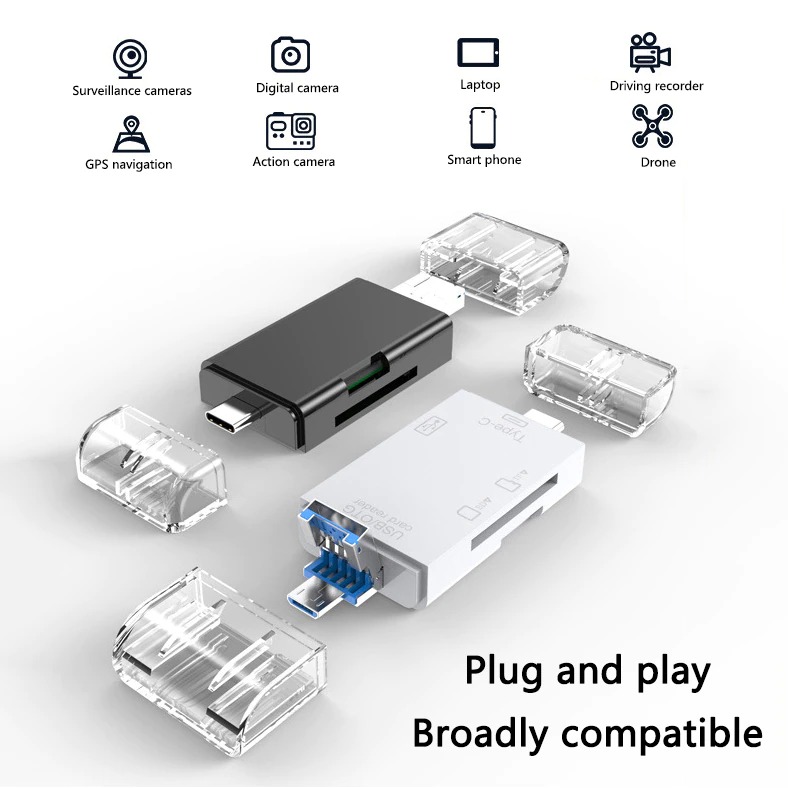 Đầu Đọc Thẻ Nhớ OTG Đa Năng 3 in 1, USB 3.0 Type C Micro, Đọc Thẻ Nhớ Máy Ảnh Ổ USB Micro SD Card Cho Điện Thoại Máy Tính, đầu đọc thẻ nhớ sd, đồ đọc thẻ nhớ, usb 3.0 đọc thẻ nhớ, đầu đọc thẻ nhớ otg type c micro usb