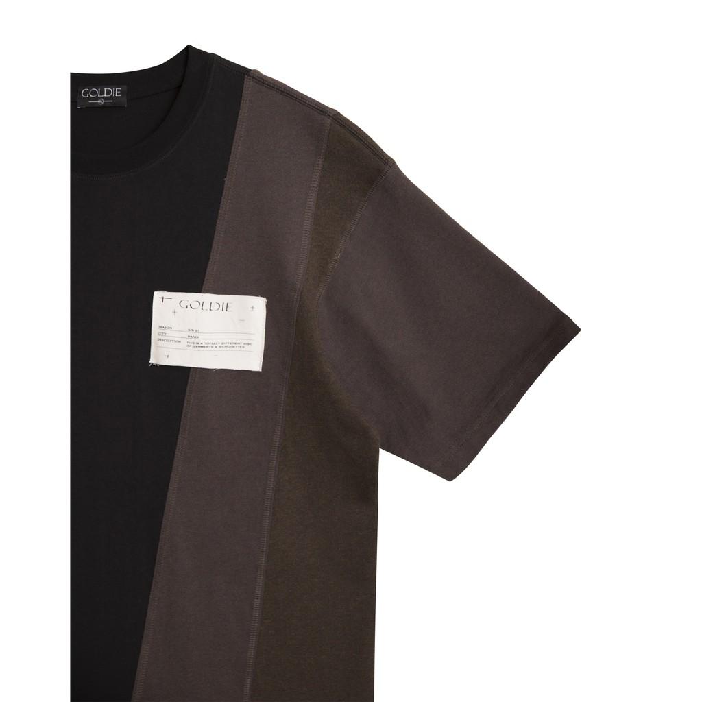 Áo thun 'GOLDIE MULTICOLOR PANELED' 100% cotton 2 chiều ghép mảnh