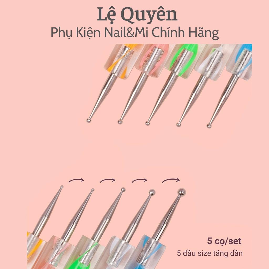 Set 5 Cọ Chấm Bi Đủ Size_Bút Chấm Bi Vẽ Nail 2 Đầu Chuyên Dụng