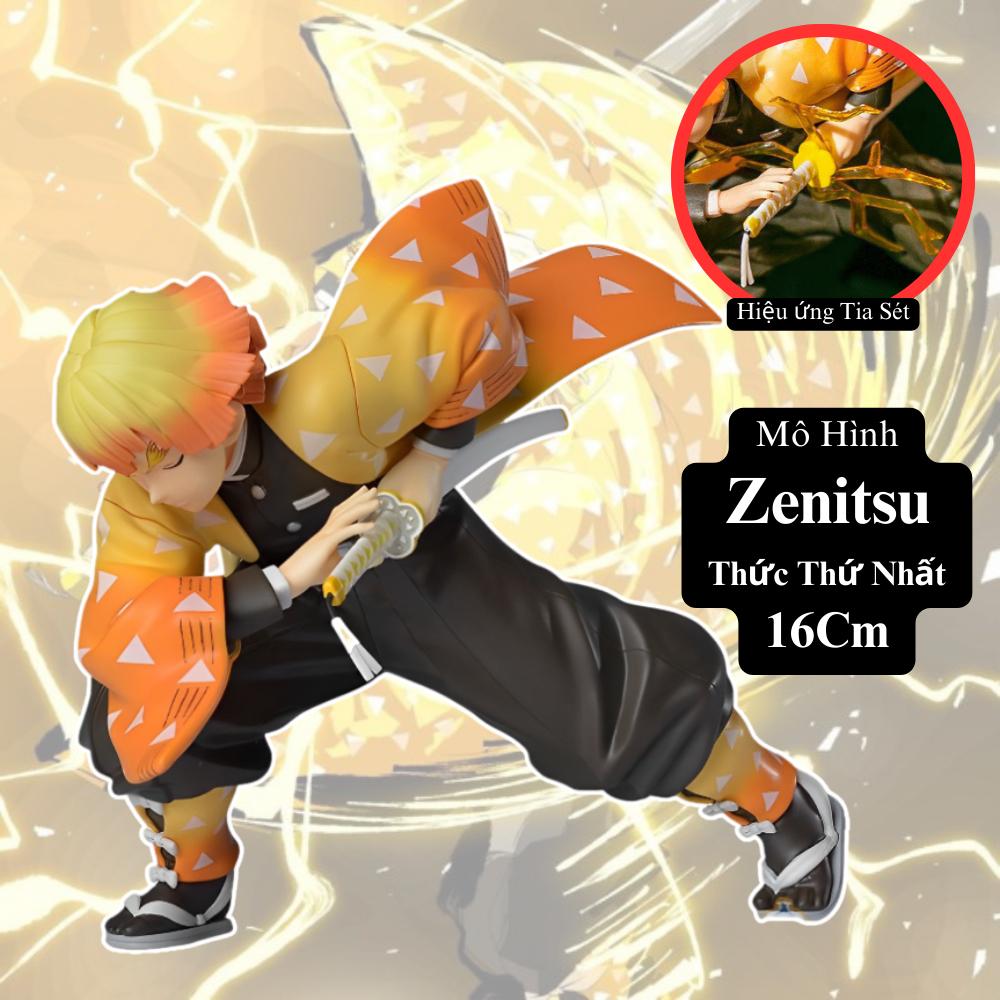 Mô hình Zenitsu Trạng Thái Chiến Đấu 15cm Cao Cấp Mô hình Thanh Gươm Diệt Quỷ Cao Cấp, Figure Anmie Kimetsu no Yaiba