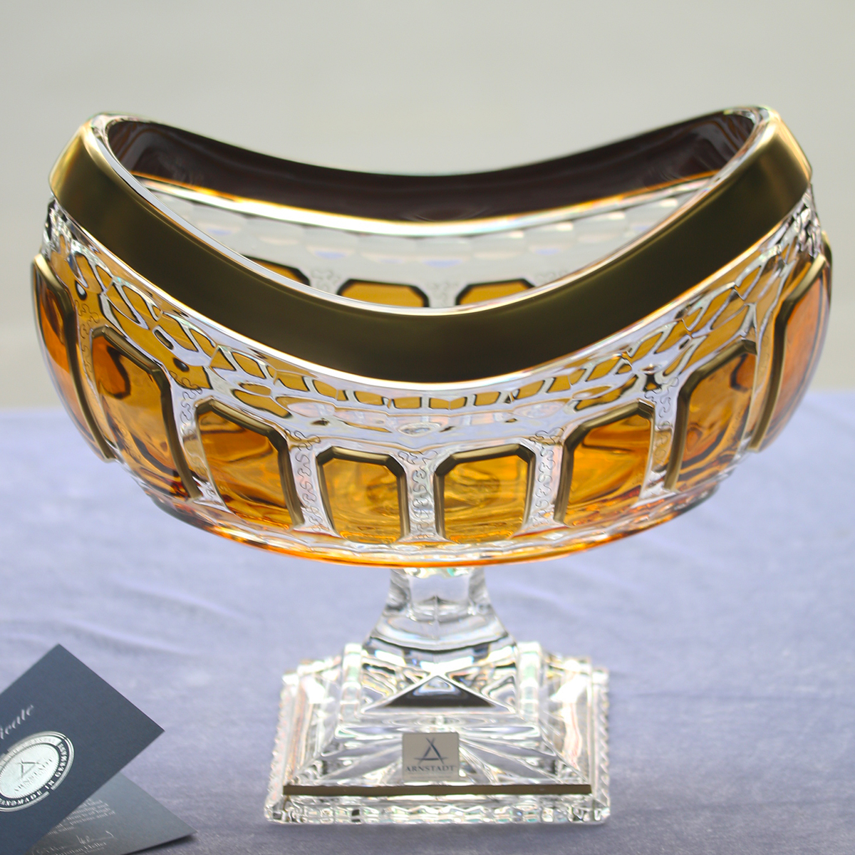Đĩa Hoa quả Pha lê Màu - Mạ vàng Antike Arnstadt 26cm