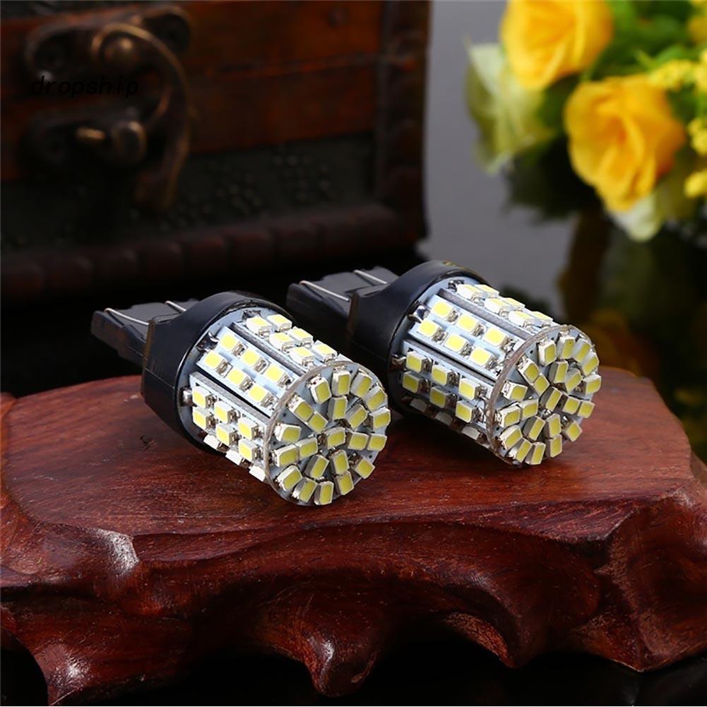 Set 2 Đèn LED Phanh Xe Ánh Sáng Trắng 6000K 12V T20 7440 7443 64 SMD