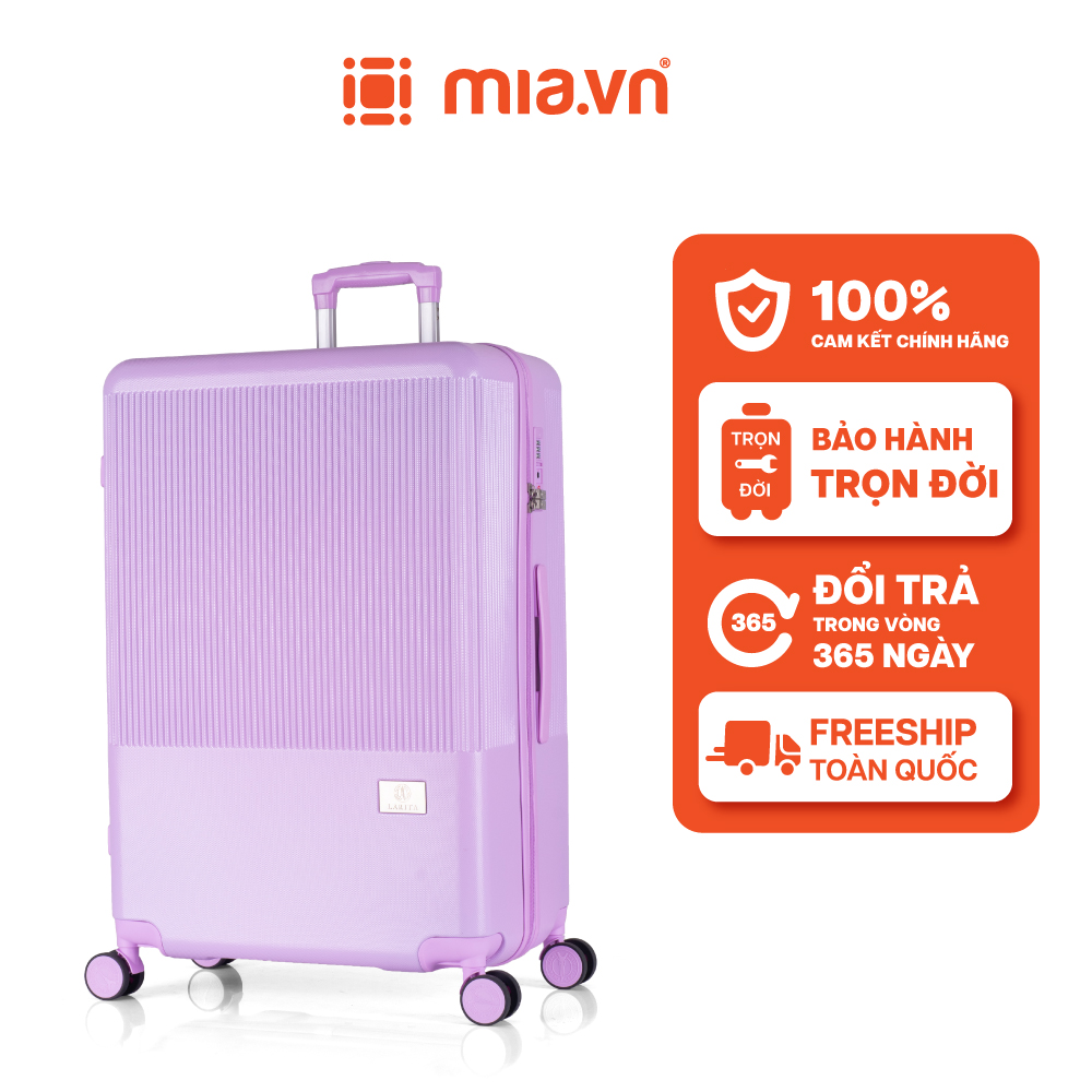 Vali Kéo Du Lịch Larita VELA 3 size 202428 Hạn Chế Trầy Xước - Bảo Hành Trọn Đời - Purple - S