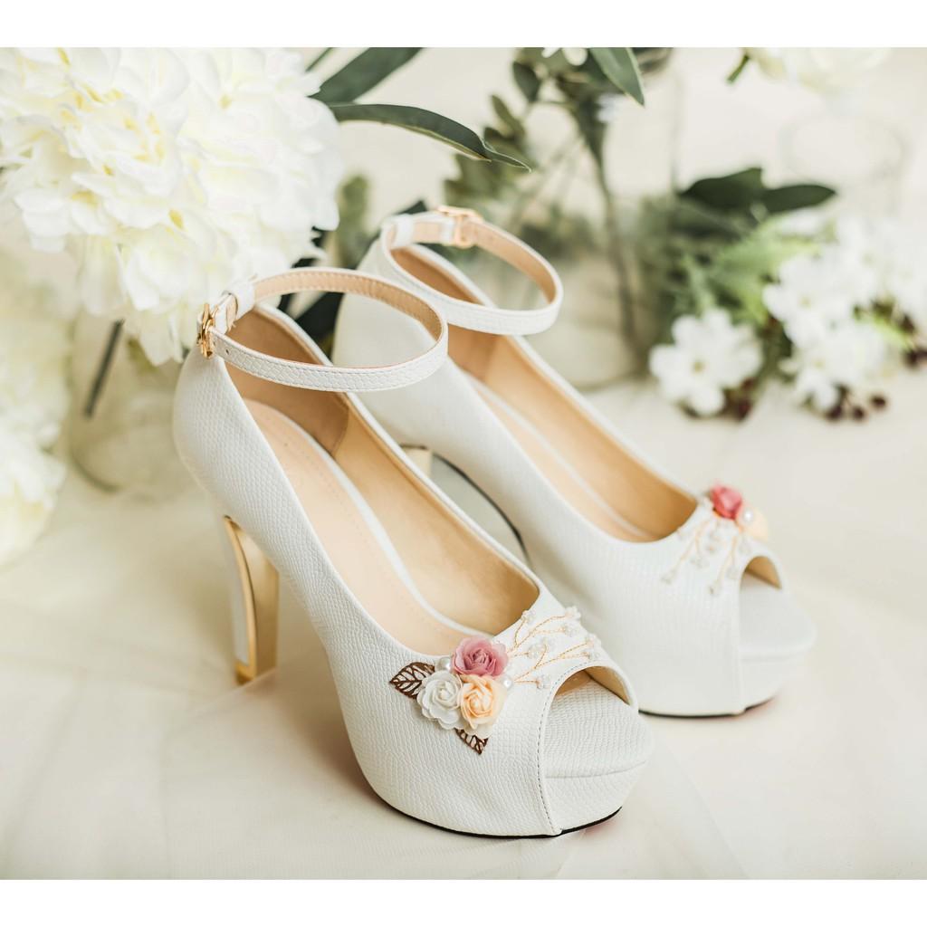 GIÀY CƯỚI - GIÀY CÔ DÂU BEJO H87 3 HOA, BABY - WEDDING SHOES