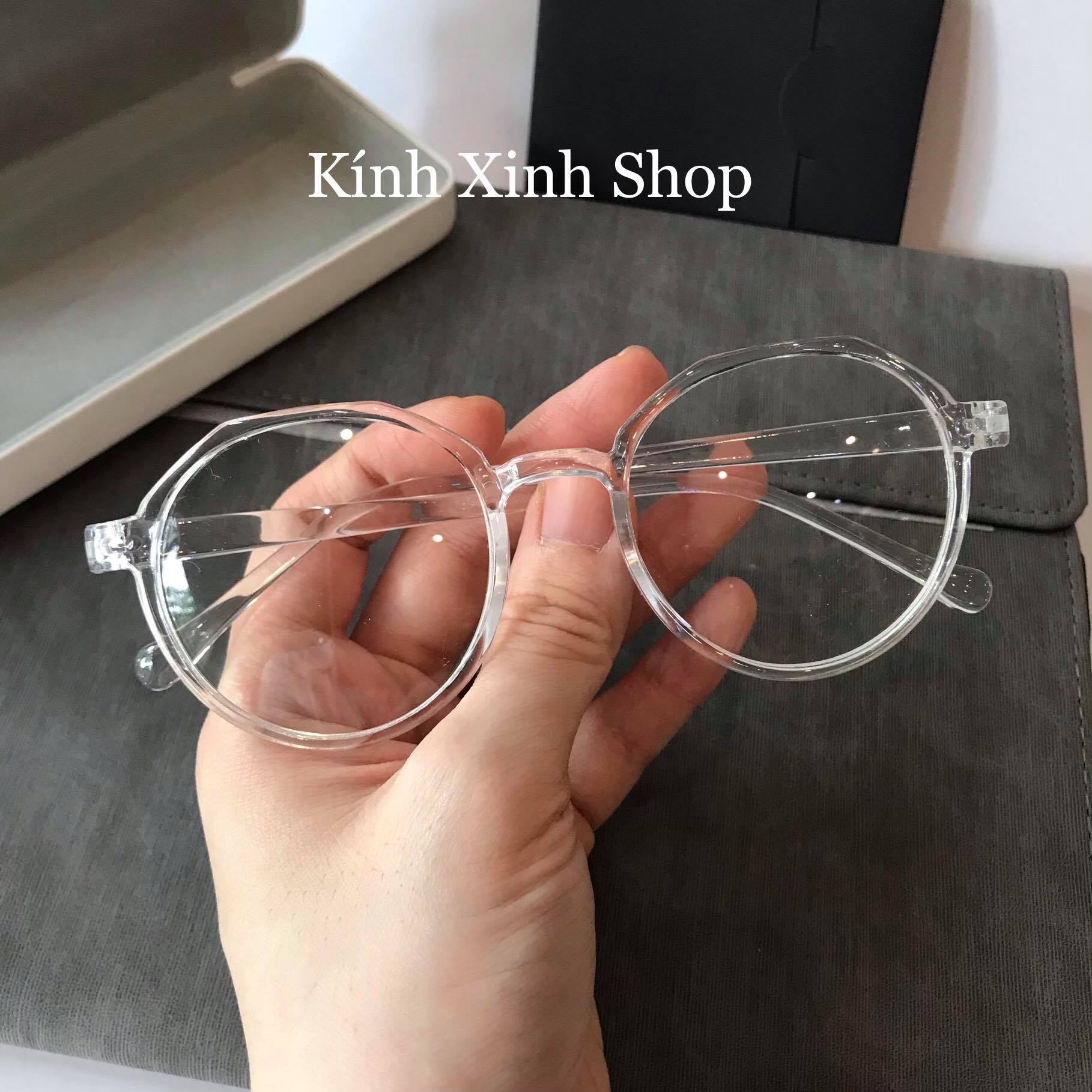Kính Giả Cận, Gọng Kính Cận Nam Nữ Mắt Tròn Nhựa Dẻo Nhẹ Không Độ Hàn Quốc - KÍNH XINH SHOP
