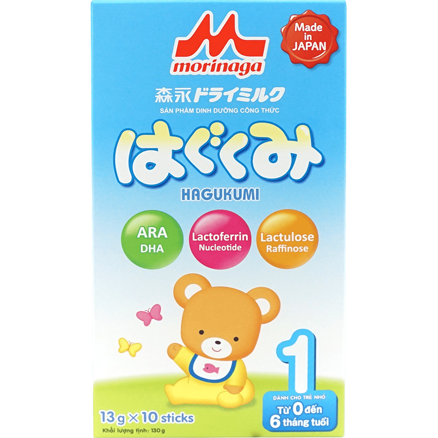 Combo 2 hộp sữa Morinaga Số 1 dạng thanh  - Hagukumi (130g) - 10 thanh / hộp (0 - 6 tháng)