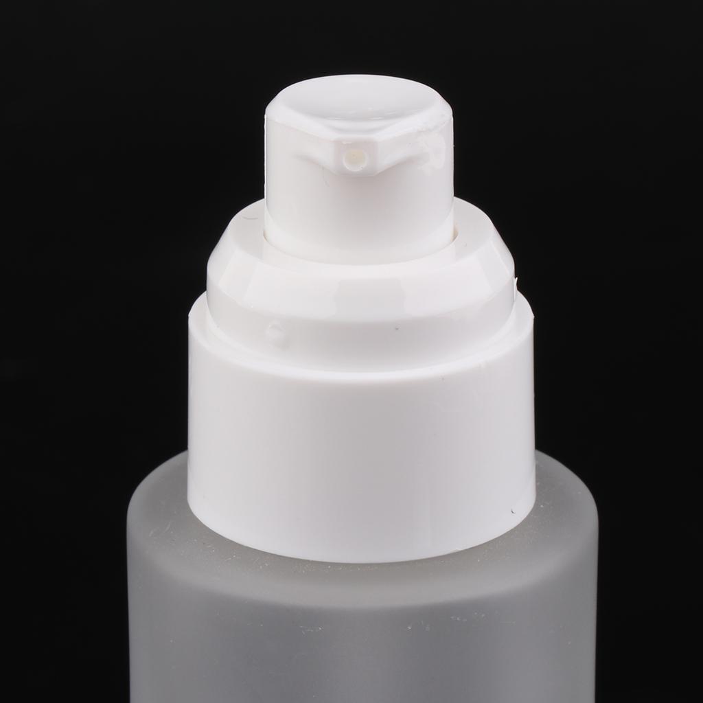 5 Pcs 80ml Glass Empty Bottles with Pump, Travel Cosmetic Bottle Dispenser,Great for Refill Cream/Serum/Skin Care/Lotions