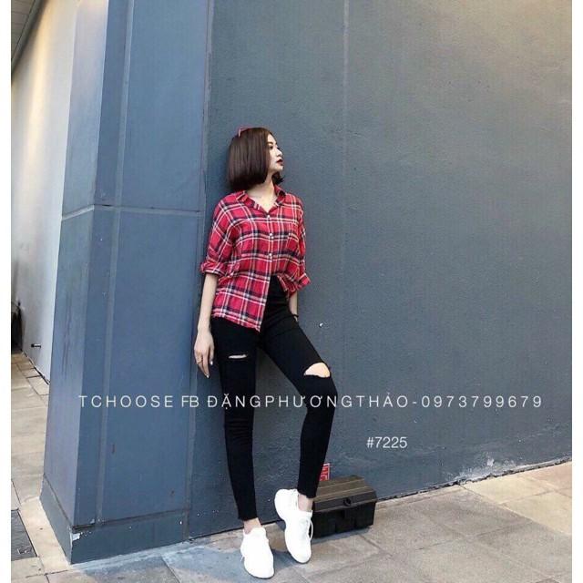 Quần jean rách kiểu cá tính