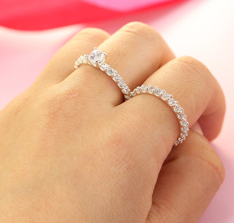 Nhẫn đôi bạc nhẫn cặp bạc cho đôi bạc thân ND0354