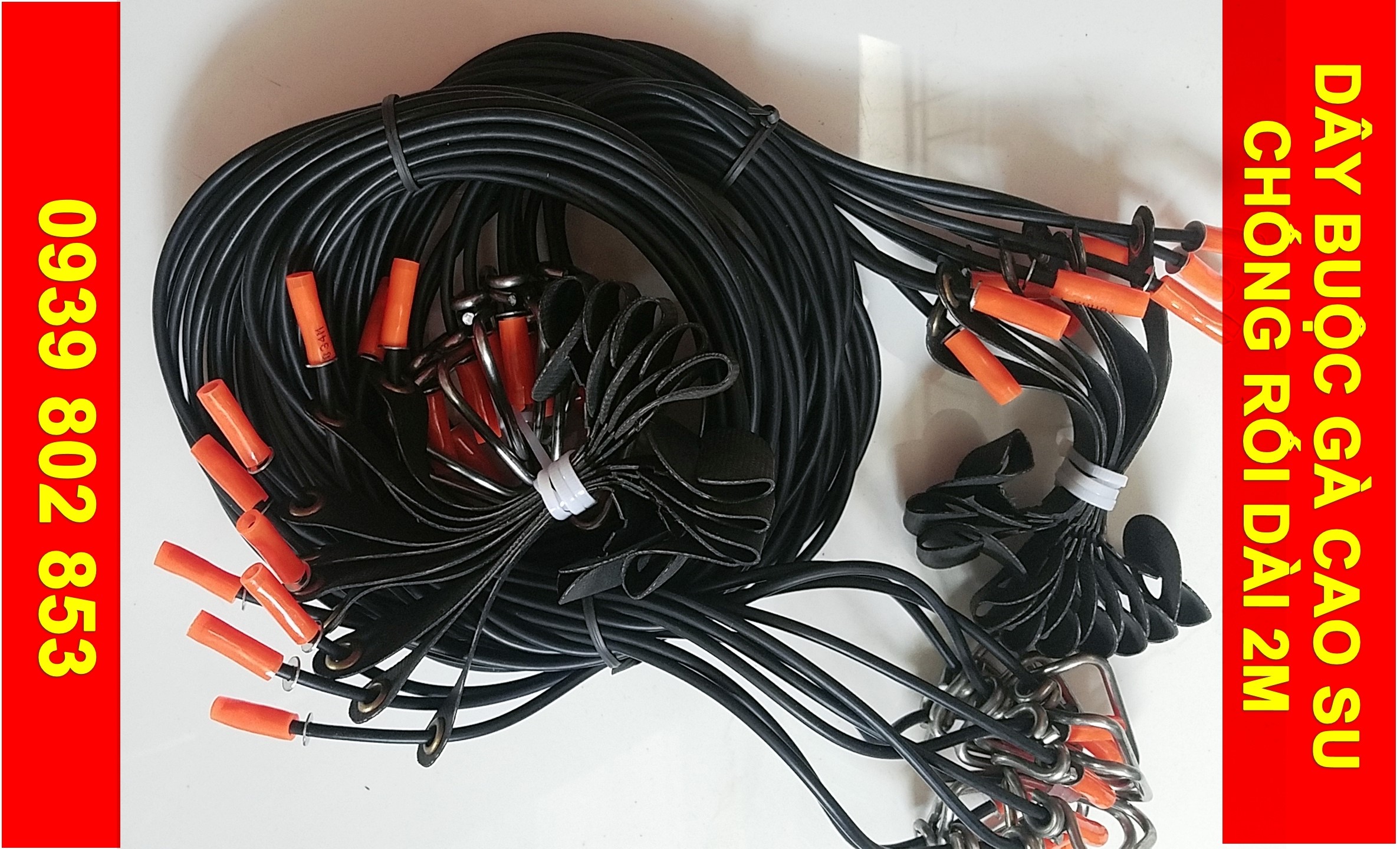 Dây cột gà cao su co giãn hàng cao cấp - Dây buộc chân gà hàng xịn 1 sợi dài gần 2m