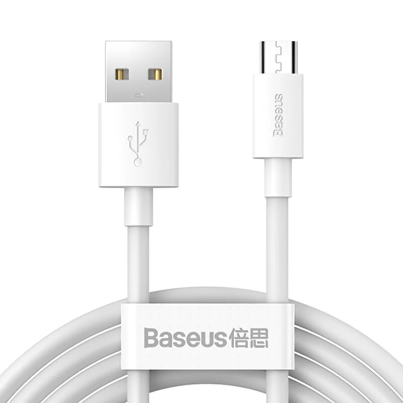 Bộ 02 cáp sạc nhanh Baseus Simple Wisdom (USB to Light-ning/ USB to Type-C/ USB to Micro Fast charge and Data Cable) dài 1.5M- Hàng chính hãng