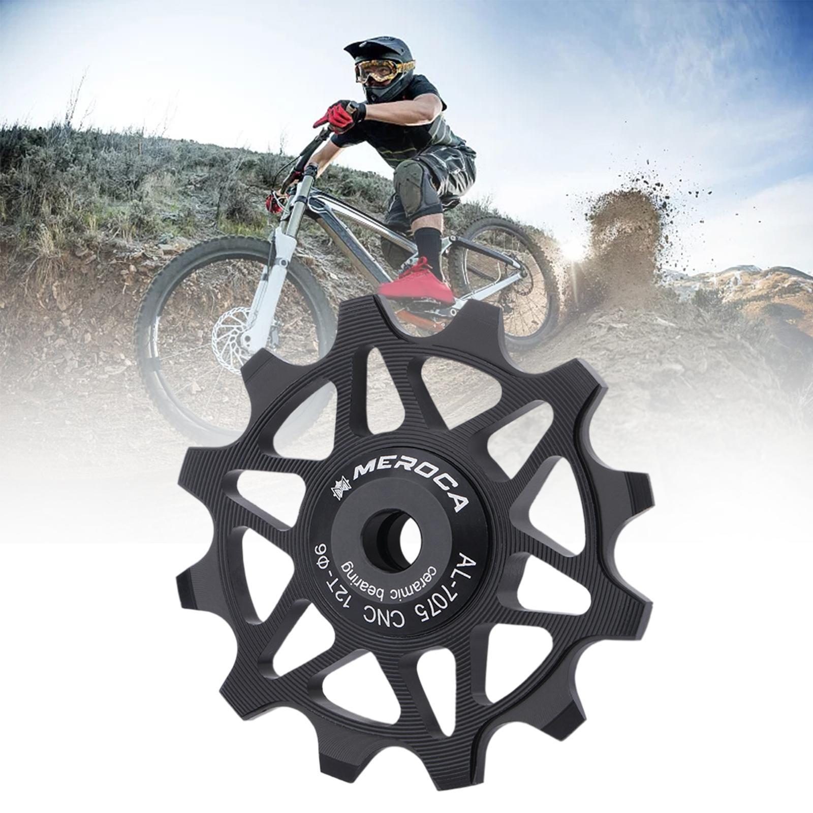 Rear Derailleur Pulleys Bike Guide Roller Wheel 12T Black