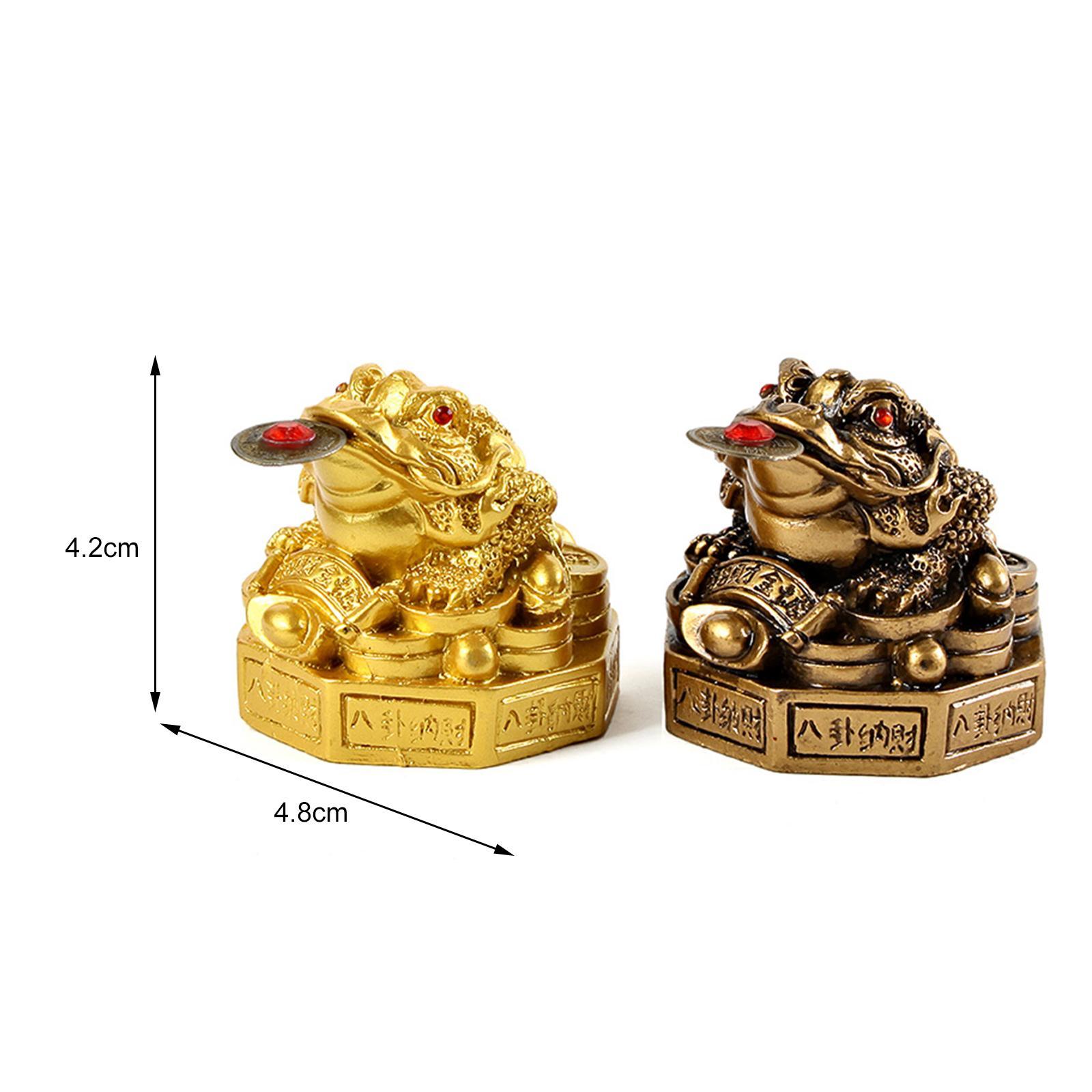 2Pcs Lucky Charm Wealth Frog Lucky Money Frogs for Tabletop Gifts Decor
