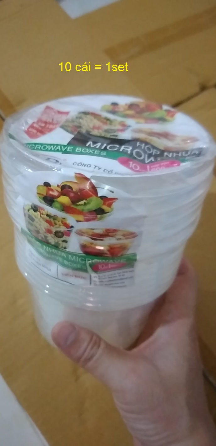 Hộp đựng thực phẩm, Hộp tròn có nắp 500ml, An toàn, tiện lợi