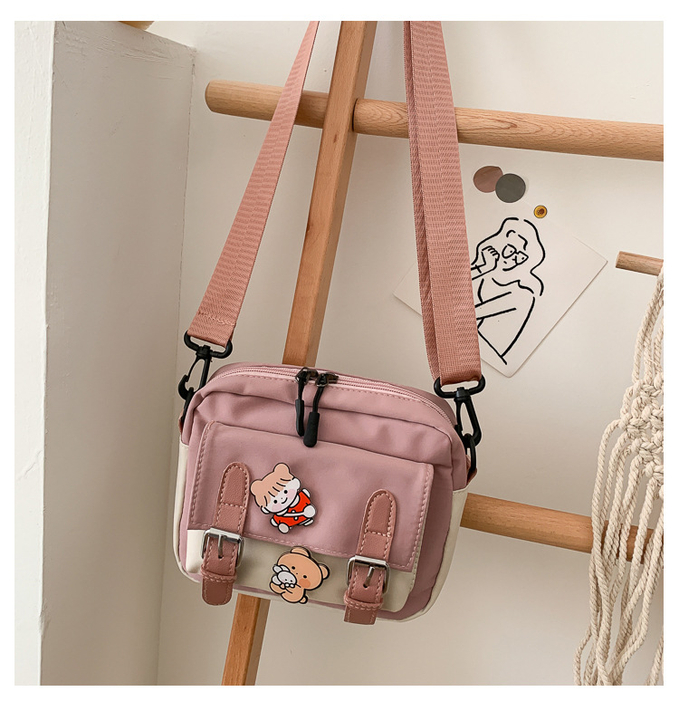 Túi Vải Canvas Đeo Chéo Phong Cách Harajuku Nhật Bản Cho Nữ
