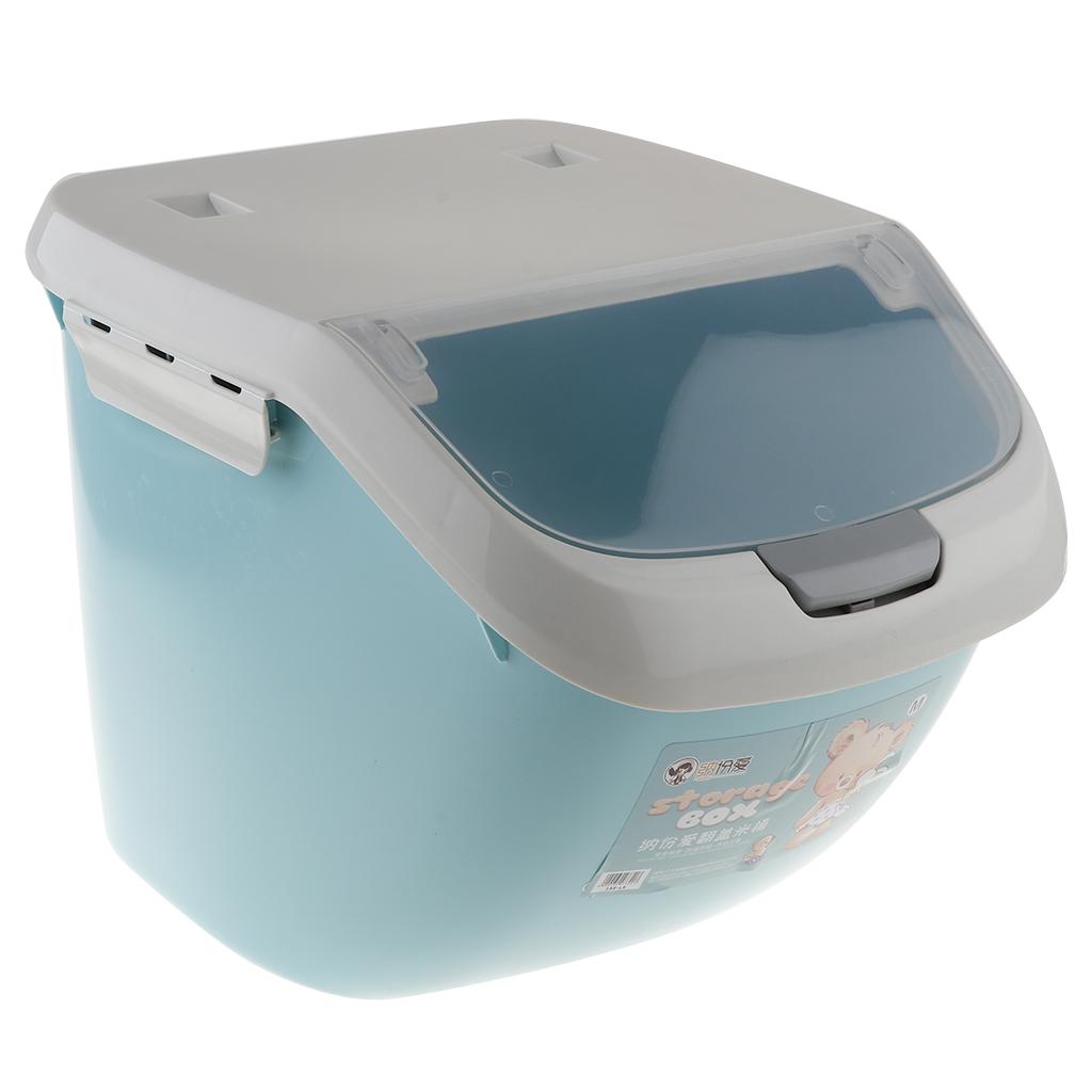 2 Pcs Kitchen Rice Grain Snack Container Case Storage Box Blue and Gray