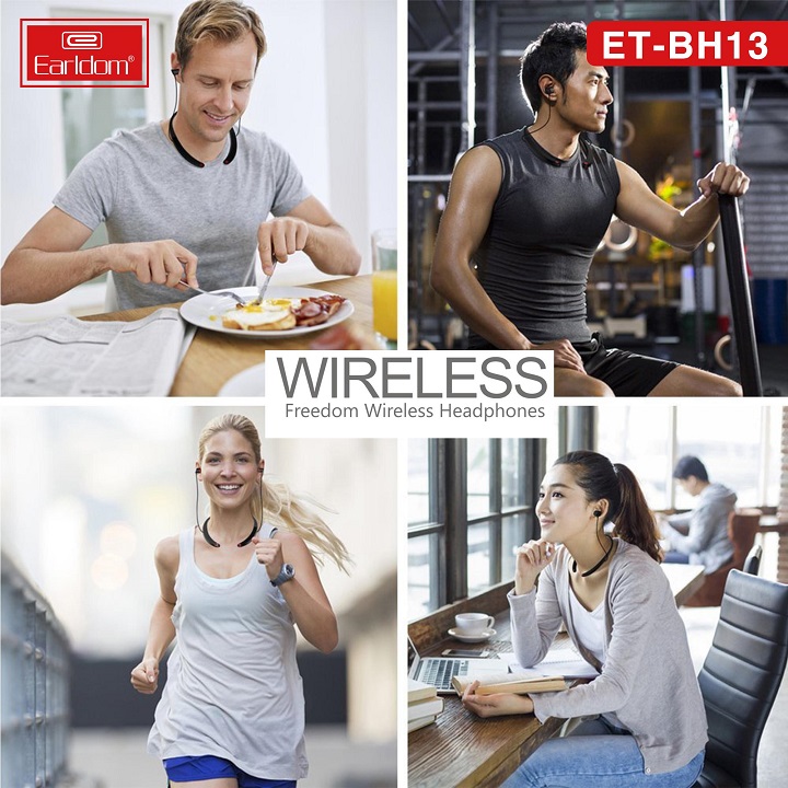 Tai Nghe Bluetooth Có Dây Nhét Tai Earldom BH-13 Công Nghệ Extra Bass Cho Chất Âm Tốt, Hàng Chính Hãng