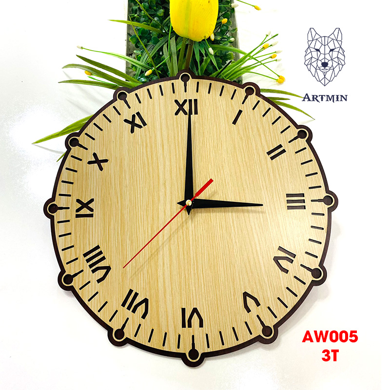 AW005 - Đồng Hồ Gỗ Treo Tường – Décor Trang Trí Nghệ Thuật