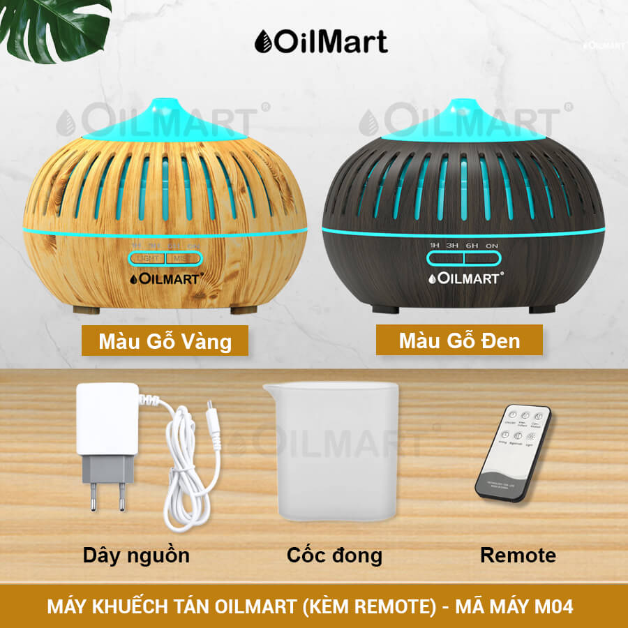 Máy Khuếch Tán Tinh Dầu Oilmart Bí Khoét - 12W 400ml (Kèm Điều Khiển)