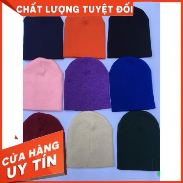 Mũ Len Beanie Trơn Dáng Ngắn 21cm (Sỉ Tận Xưởng)