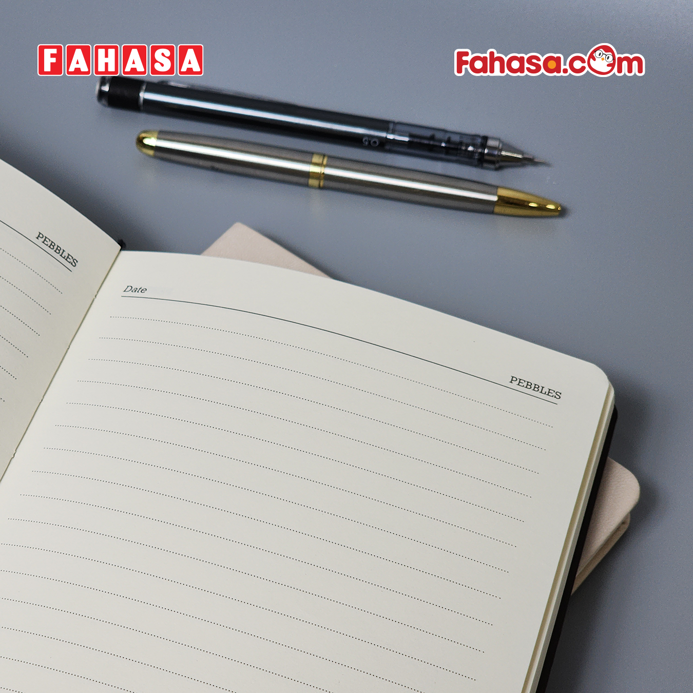 Sổ Bìa Da Pebbles A5 - Kẻ Ngang - 144 Trang 100gsm - The Sun - Clay