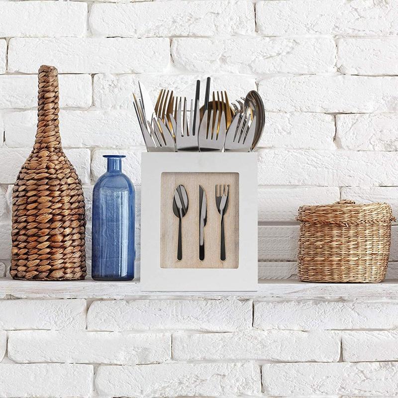 Gỗ Đồ Dùng Giá Đỡ Nhà Bếp Phẳng Bằng Dao Kéo Lưu Trữ Phẳng Bằng Caddy Thìa Dĩa Dao Đũa Người Tổ Chức