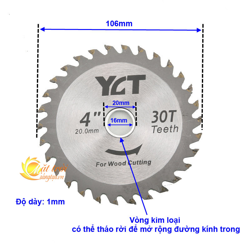 Đĩa cưa YCT 4 inch lắp máy cắt cầm tay