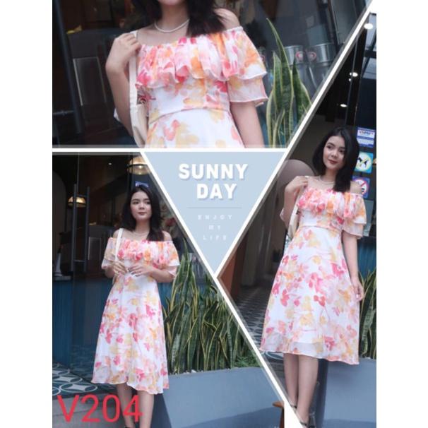 Váy voan tơ váy hoa tầng sang chảnh