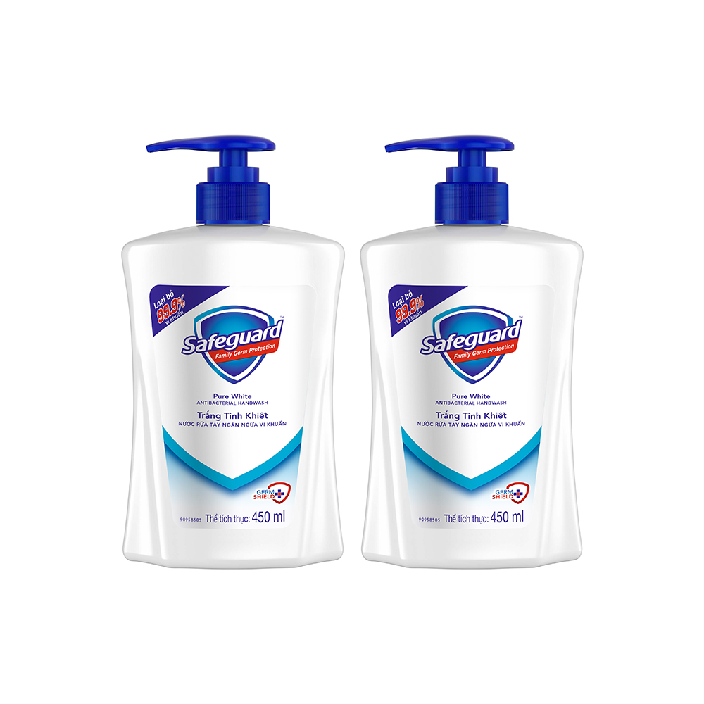 Combo 2 Chai Nước Rửa Tay SAFEGUARD Trắng Tinh Khiết 450ml