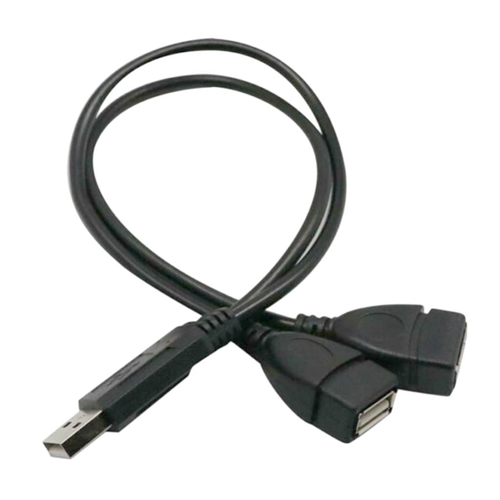 USB 2.0 Male to Dual Female Data Charge Y Splitter Cord Converter Cable