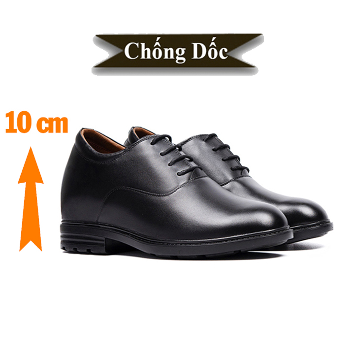 GIÀY ĐỘN NAM CAO 10CM SIÊU ÊM- CHỐNG DỐC T98 ĐEN