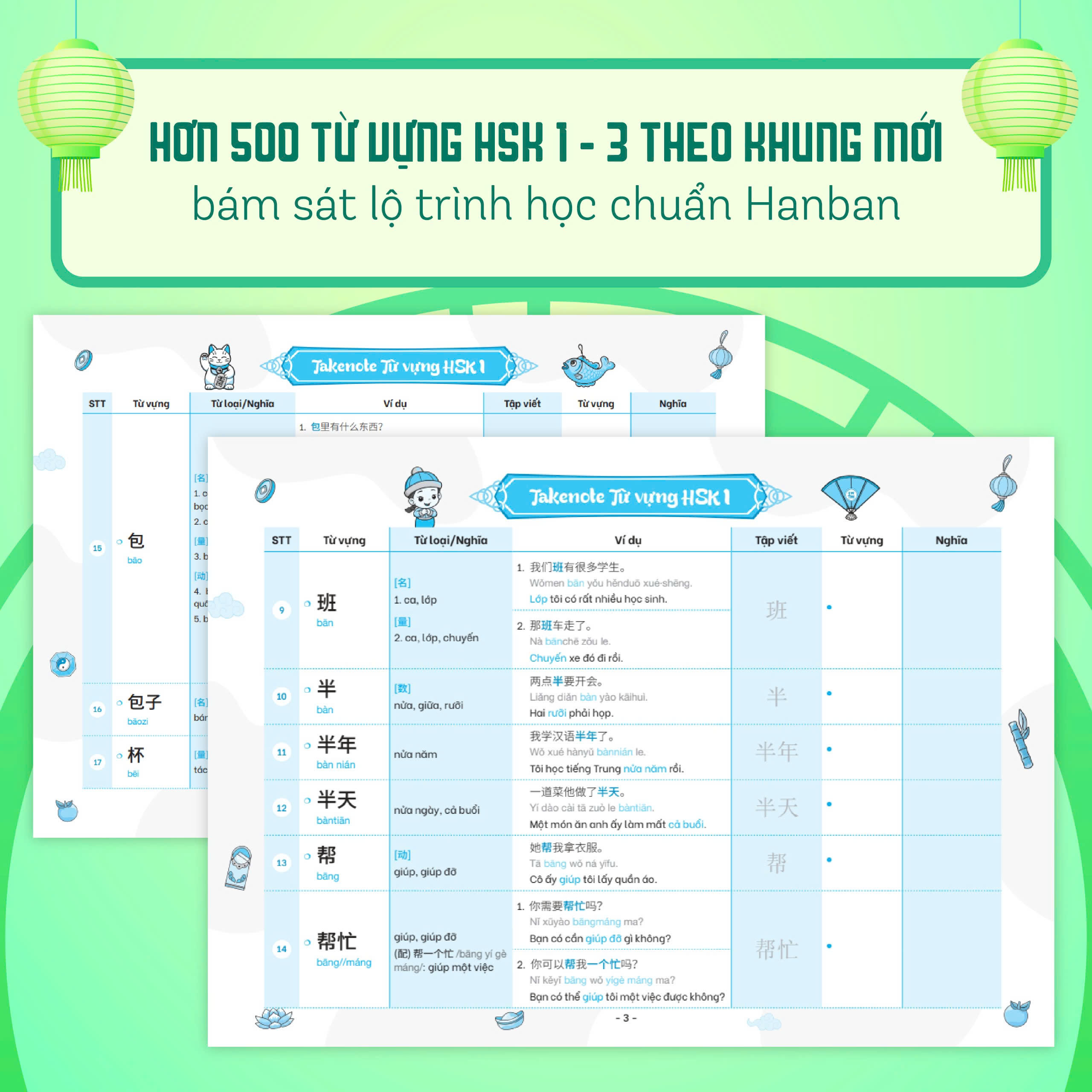 Takenote: Từ vựng HSK1, HSK2 Tiếng Trung