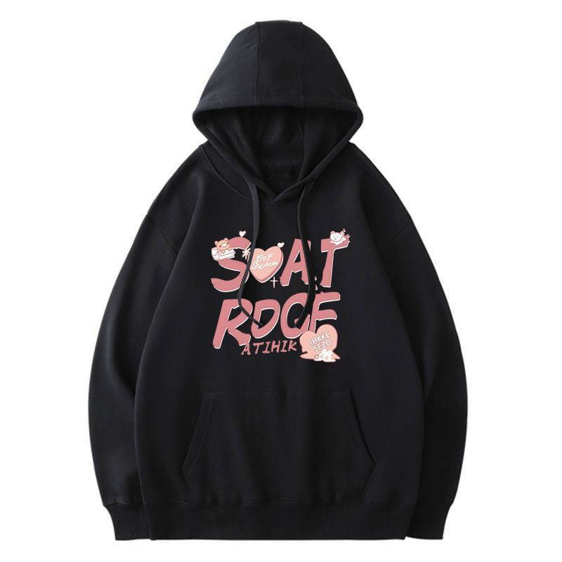Áo Hoodie Nỉ Soat Chữ Hồng Hàn Quốc Dài Tay Có Mũ, Áo Hoodie Nỉ Có Mũ SOAT Chữ Hồng Form Rộng Kiểu Dáng Hàn Quốc Dễ Thương, áo khoác hoodie cặp đôi