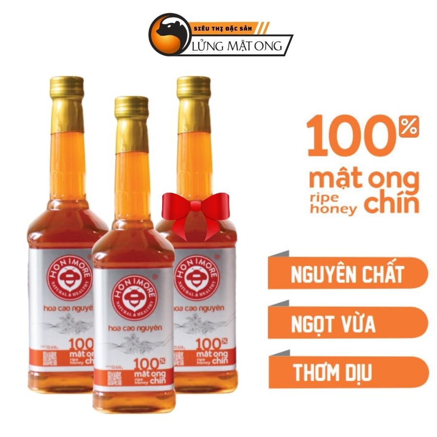 Honimore Mật ong rừng Nguyên chất Hoa Cao Nguyên 630g - MUA 2 TẶNG 1 CHAI CÙNG SIZE