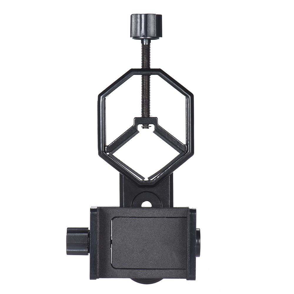 Metal Telescope Mount Adapter Bracket with Adjuatable Smartphone Cell Phone Holder Clip for Binocular Monocular Spotting