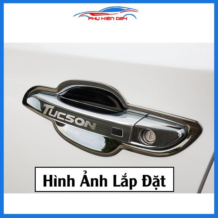 Ốp tay hõm Tucson 2016-2017-2018-2019-2020-2021 vân cacbon/mạ crom/titan chống trầy bảo vệ cửa xe ô tô